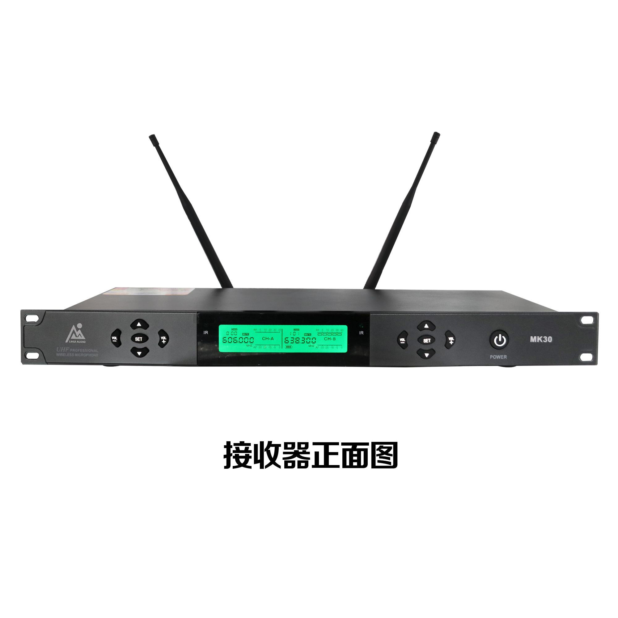 Lihui Audio 100X2 FM UHF عالي التردد نقل الإشارات الرقمية الكاملة حزمة بطارية قابلة للفصل ميكروفون لاسلكي للمرحلة