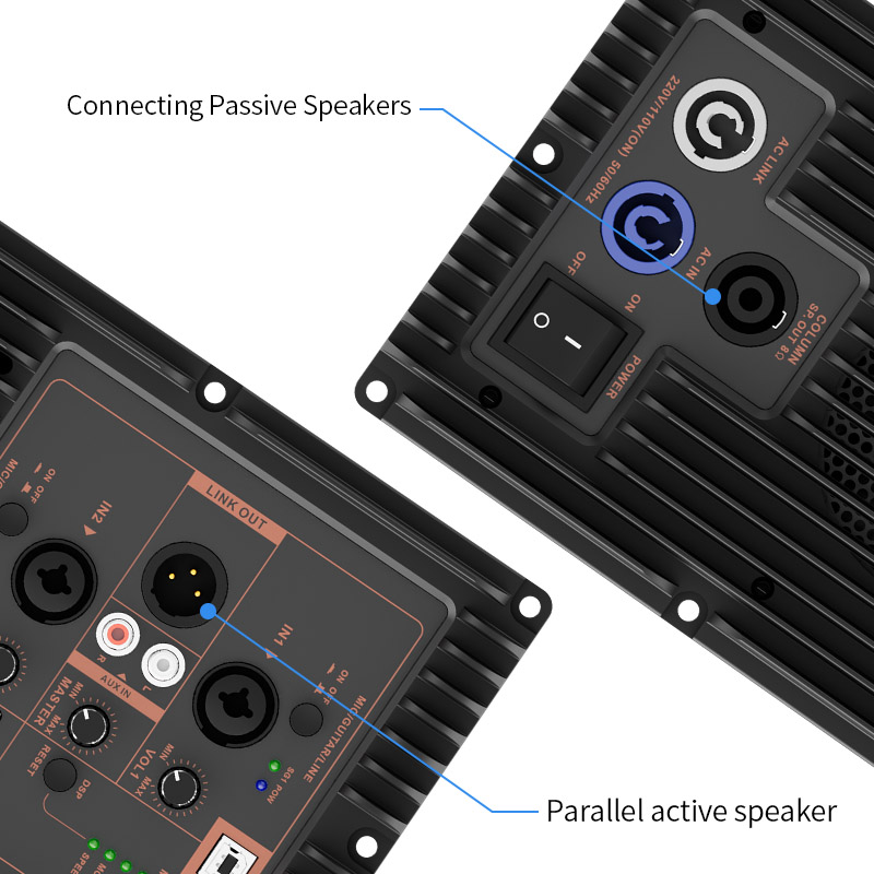 MD1000C مضخم صوت احترافي مصفوفة خط مكبر صوت ستيريو دائرة صوت رقمية قوة Dsp لوحة مكبر للصوت للجوال الخارجي بلوتوث